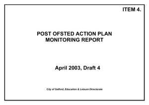 ITEM 4.  POST OFSTED ACTION PLAN MONITORING REPORT