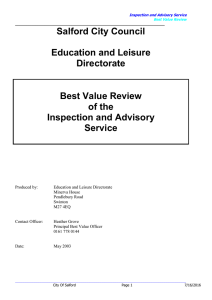 Salford City Council  Education and Leisure Directorate