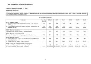 Best Value Review: Economic Development SERVICE IMPROVEMENT PLAN  NO. 2