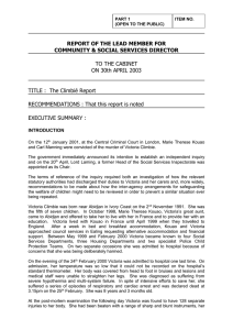 REPORT OF THE LEAD MEMBER FOR COMMUNITY &amp; SOCIAL SERVICES DIRECTOR