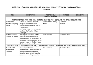 LIFELONG LEARNING AND LEISURE SCRUTINY COMMITTEE WORK PROGRAMME FOR 2003/04