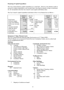 The City Council finances capital expenditure on a cash basis. ... account for capital expenditure on an accruals basis, showing the... Financing of Capital Expenditure