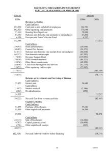 SECTION 9 : THE CASH FLOW STATEMENT Revenue Activities