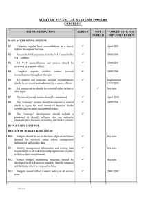 AUDIT OF FINANCIAL SYSTEMS 1999/2000  CHECKLIST