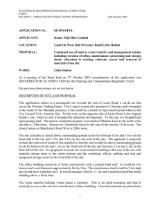 PLANNING &amp; TRANSPORTATION REGULATORY PANEL PART I 16th October 2003