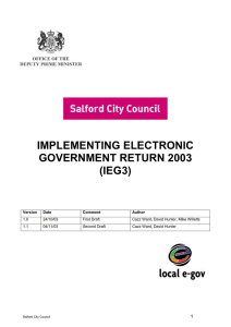 IMPLEMENTING ELECTRONIC GOVERNMENT RETURN 2003 (IEG3)