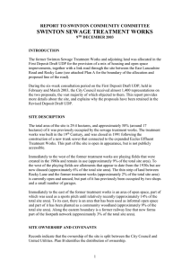 SWINTON SEWAGE TREATMENT WORKS REPORT TO SWINTON COMMUNITY COMMITTEE