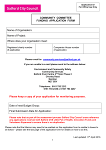 COMMUNITY  COMMITTEE FUNDING  APPLICATION  FORM Name of Organisation: