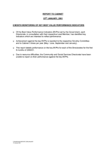 Of the Best Value Performance Indicators (BVPIs) set by the... Directorate, in consultation with their respective Lead Member, has identified... REPORT TO CABINET