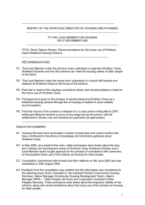 ______________________________________________________________ REPORT OF THE STRATEGIC DIRECTOR OF HOUSING AND PLANNING