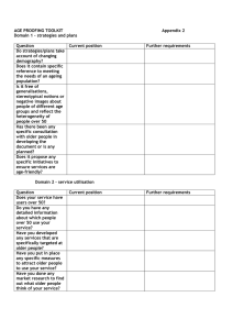 AGE PROOFING TOOLKIT  Appendix 2 Domain 1 – strategies and plans