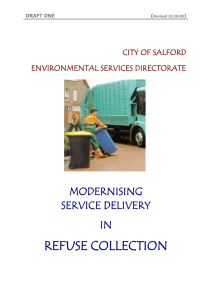 REFUSE COLLECTION  MODERNISING SERVICE DELIVERY