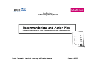 Recommendations and Action Plan Salford