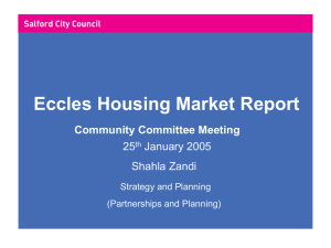 Eccles Housing Market Report Community Committee Meeting 25 January 2005