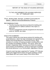 REPORT OF THE HEAD OF HOUSING SERVICES  ON : 10