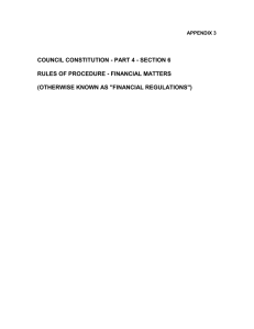 COUNCIL CONSTITUTION - PART 4 - SECTION 6