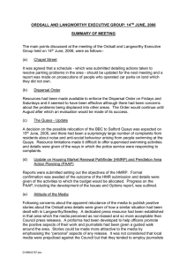 ORDSALL AND LANGWORTHY EXECUTIVE GROUP: 14 JUNE, 2006  SUMMARY OF MEETING