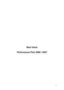 Best Value  Performance Plan 2006 / 2007 1