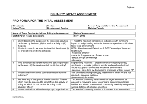 EQUALITY IMPACT ASSESSMENT  PRO-FORMA FOR THE INITIAL ASSESSMENT