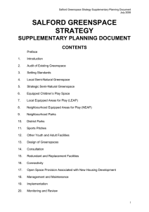 SALFORD GREENSPACE STRATEGY SUPPLEMENTARY PLANNING DOCUMENT CONTENTS