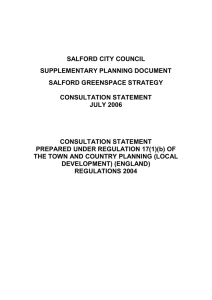 SALFORD CITY COUNCIL SUPPLEMENTARY PLANNING DOCUMENT SALFORD GREENSPACE STRATEGY
