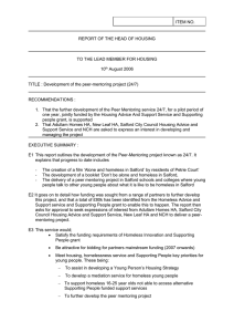 ITEM NO. REPORT OF THE HEAD OF HOUSING
