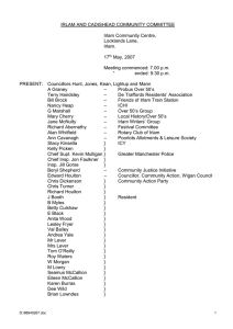 IRLAM AND CADISHEAD COMMUNITY COMMITTEE Irlam Community Centre, Locklands Lane,