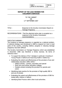 REPORT OF THE LEAD MEMBER FOR CHILDREN’S SERVICES TO THE CABINET