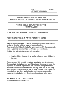 REPORT OF THE LEAD MEMBERS FOR  TO THE SOCIAL SCRUTINY COMMITTEE