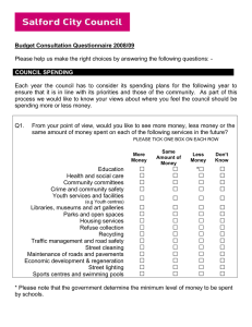 Budget Consultation Questionnaire 2008/09