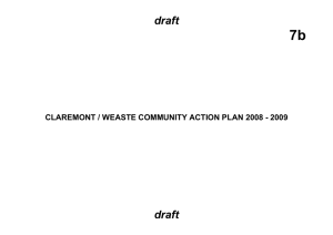 7b draft CLAREMONT / WEASTE COMMUNITY ACTION PLAN 2008 - 2009