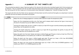 Appendix 1 A SUMMARY OF THE TARGETS SET