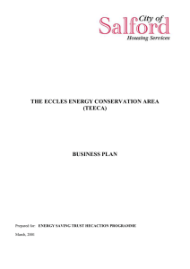 THE ECCLES ENERGY CONSERVATION AREA (TEECA) BUSINESS PLAN