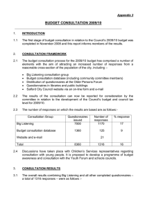 BUDGET CONSULTATION 2009/10