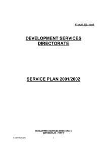 DEVELOPMENT SERVICES DIRECTORATE SERVICE PLAN 2001/2002