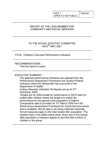 REPORT OF THE LEAD MEMBER FOR COMMUNITY AND SOCIAL SERVICES