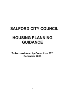 SALFORD CITY COUNCIL HOUSING PLANNING GUIDANCE