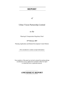 REPORT  Urban Vision Partnership Limited of