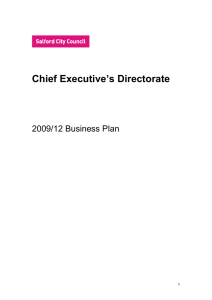 ’s Directorate Chief Executive  2009/12 Business Plan