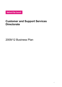 Customer and Support Services Directorate  2009/12 Business Plan