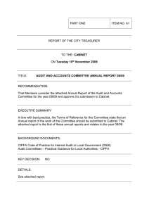 PART ONE ITEM NO. A1 REPORT OF THE CITY TREASURER