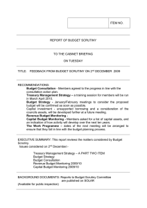 ITEM NO. REPORT OF BUDGET SCRUTINY TO THE CABINET BRIEFING
