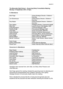 – Governing Body Consultation Meeting The Moorside High School In Attendance