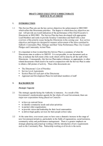 DRAFT CHIEF EXECUTIVE’S DIRECTORATE SERVICE PLAN 2002/03  1.