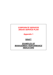 CORPORATE SERVICES 2002/03 SERVICE PLAN Appendix 1