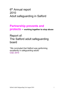 6 Annual report 2010 Adult safeguarding in Salford