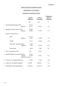 Appendix A 2002/03 REVENUE SUPPORT GRANT PROVISIONAL STATEMENT