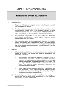 DRAFT - 29 JANUARY, 2002  MEMBERS AND OFFICER RELATIONSHIPS