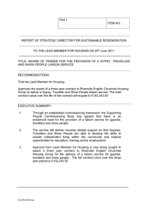 Part 1  ITEM NO. REPORT OF STRATEGIC DIRECTOR FOR SUSTAINABLE REGENERATION