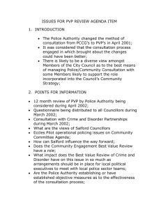 ISSUES FOR PVP REVIEW AGENDA ITEM 1.  INTRODUCTION